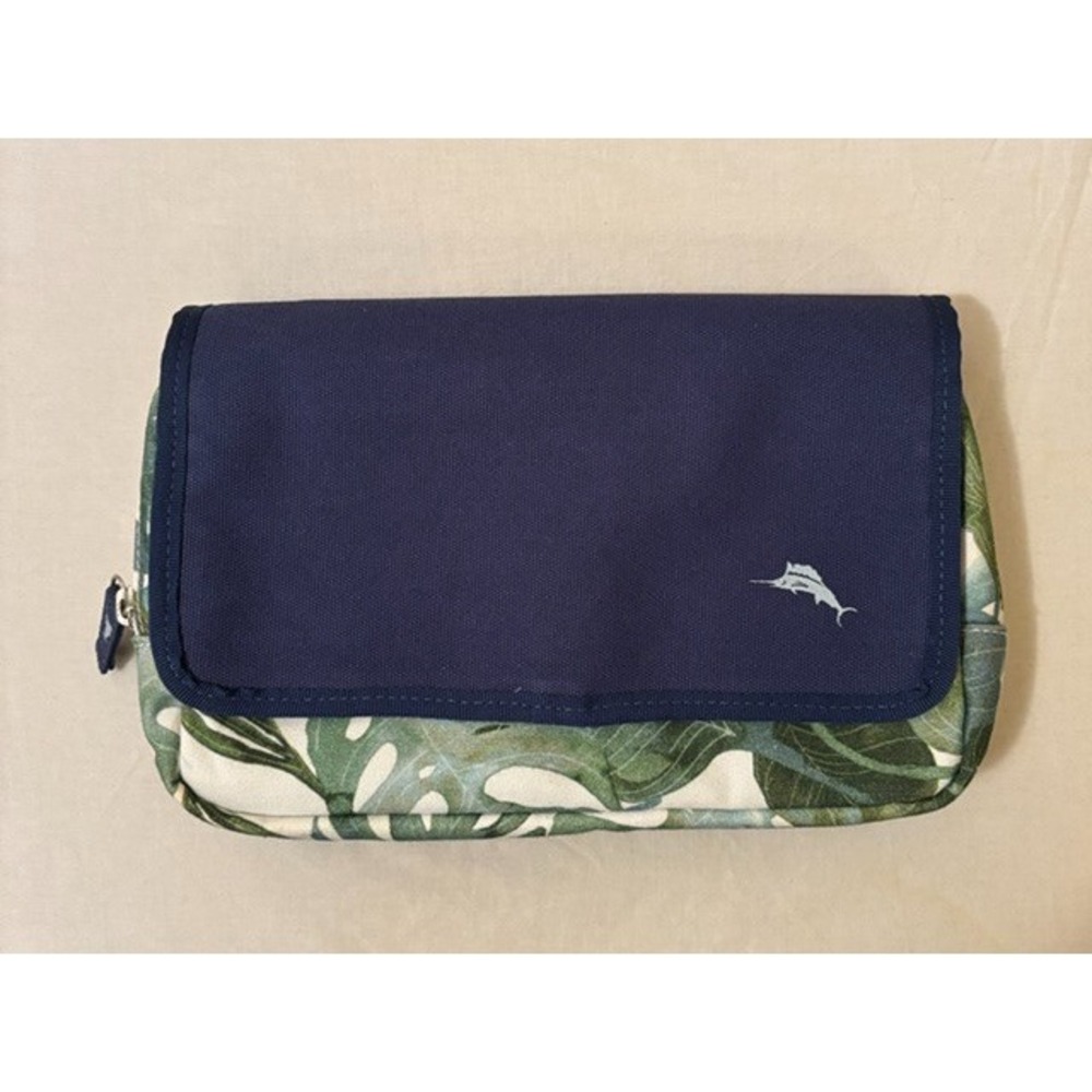 Tommy Bahama Hangable Toiletry Kit Travel Bag Navy Tropical Palm Print